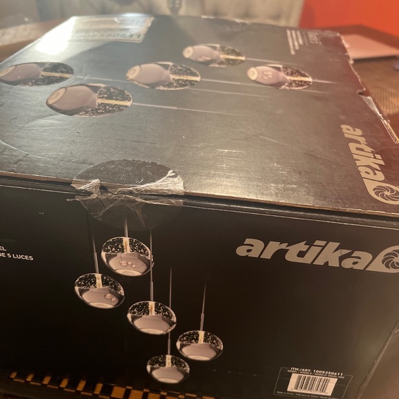 Artika Oracle 22W Integrated LED 5-Light Modern Hanging Light Chandelier -...